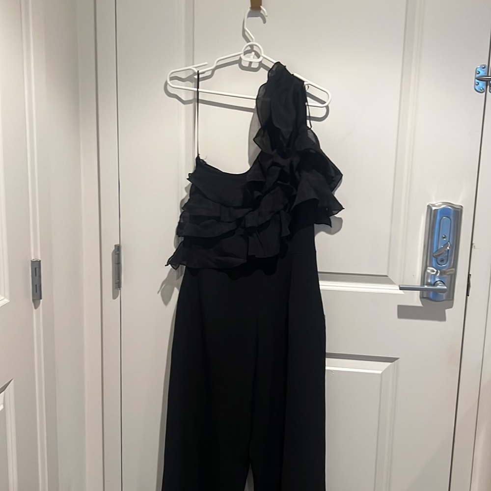 Zara Ruffle One-Shoulder Jumpsuit - Picture 6 of 6